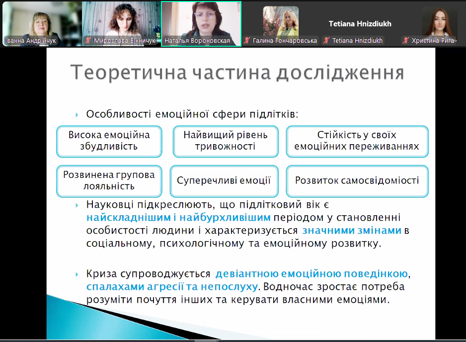 Доповідь Наталії ВОРОНОВСЬКОЇ
